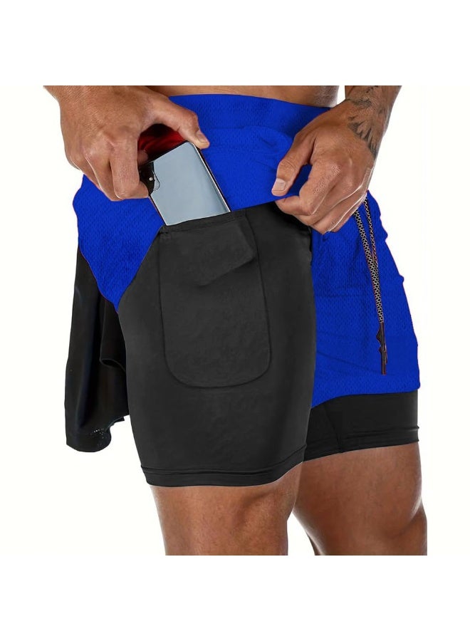 Gym Shorts for Men, Men's Activewear Running Shorts,Drawstring Gym Shorts Men, 2 Layer Loose Athletic Shorts with 4 Pockets - Image 5